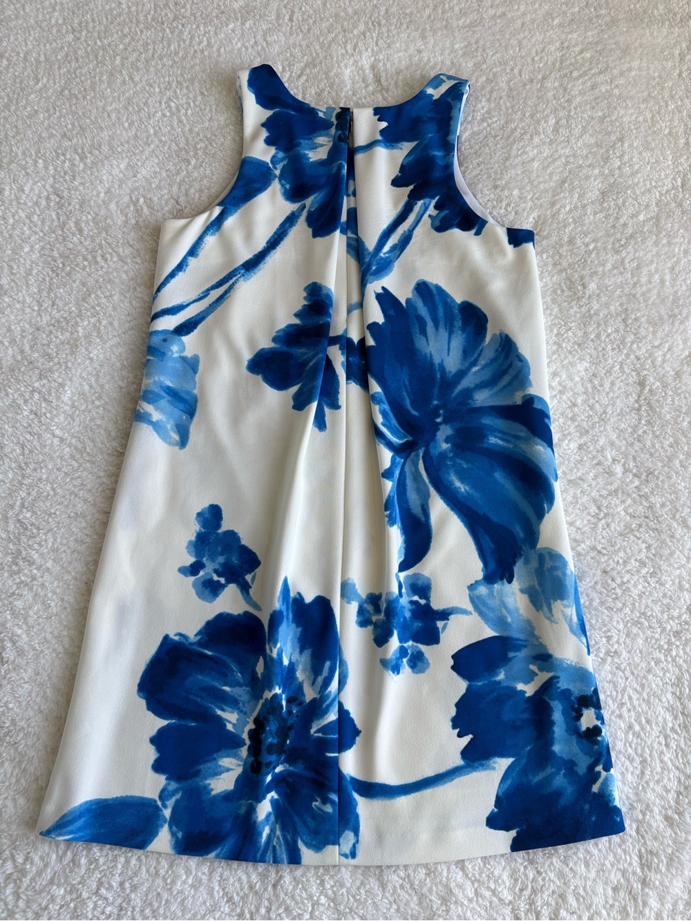 Lauren Ralph Lauren Blue Watercolor Floral Crepe Shift Dress - Size 8 - Picture 9 of 17